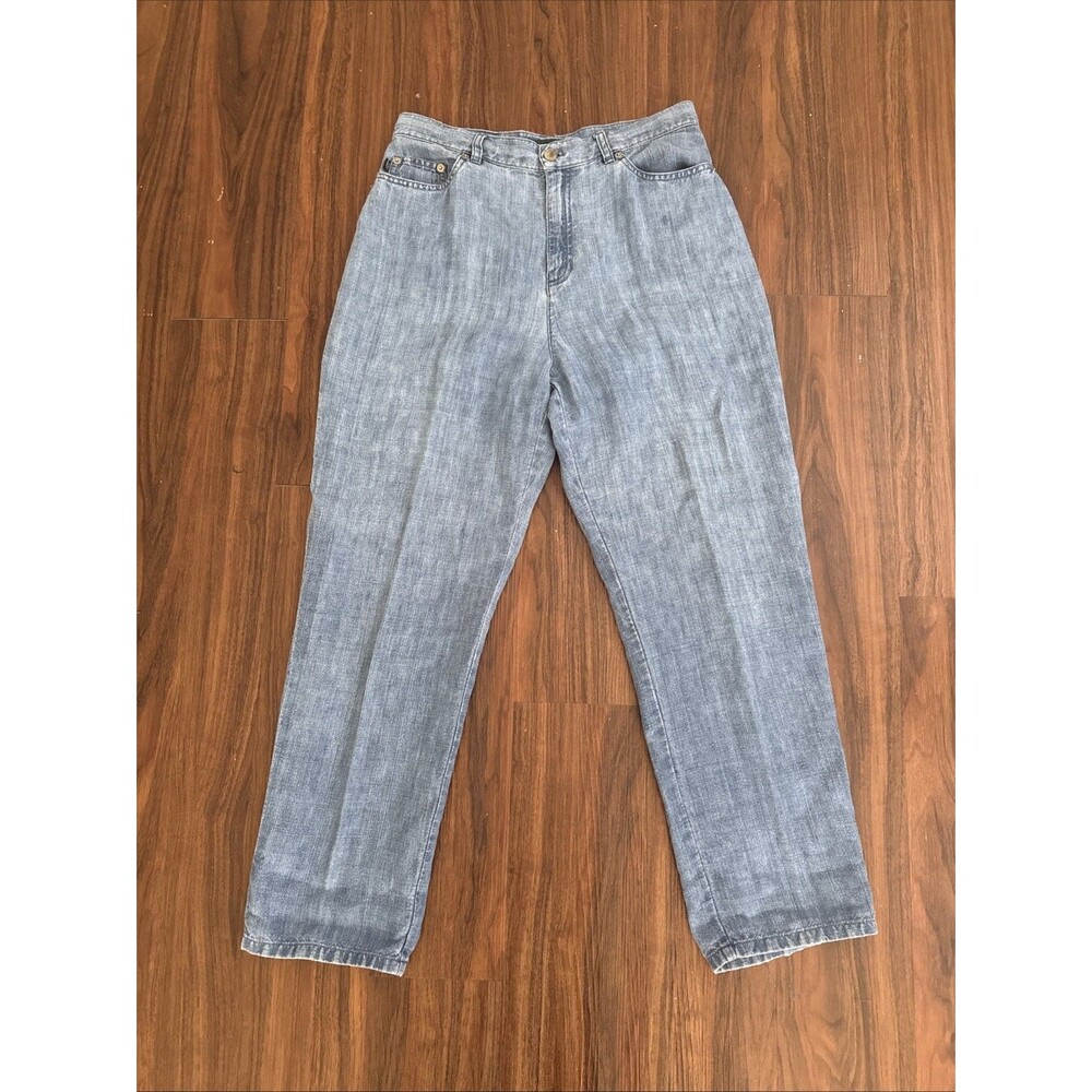 Lauren Jeans Co Ralph Lauren Chambray Blue Petite Waist 15" Preppy Coastal